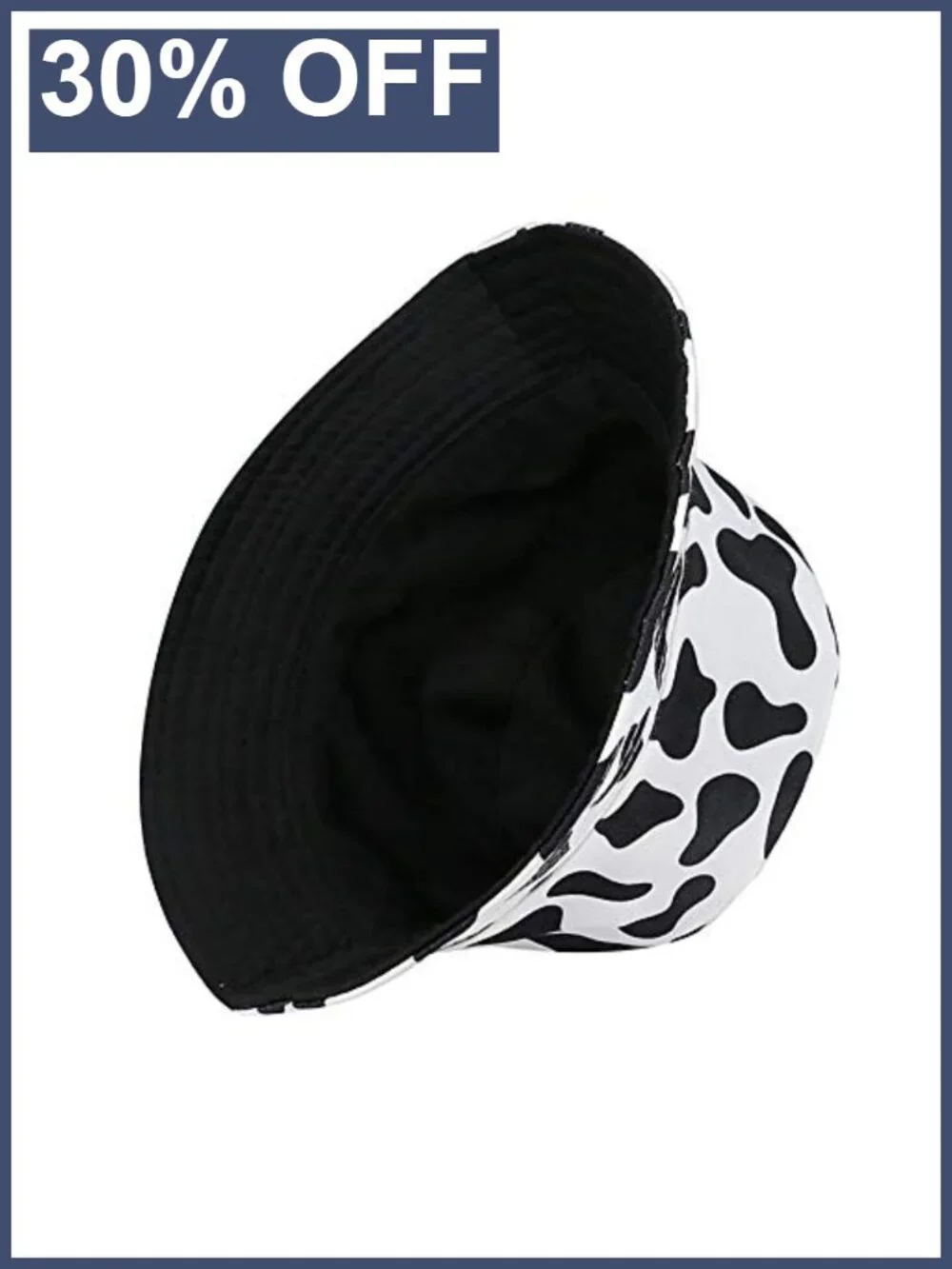 Reversible Bucket Hat Cow Print Cotton Sun Hat Women Packable Beach